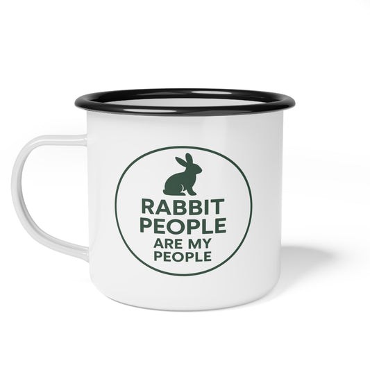 Rabbit People Are My People Enamel Camp Cup - Bunny Lovers Coffee & Cocoa Mug - Gift for Rabbit People