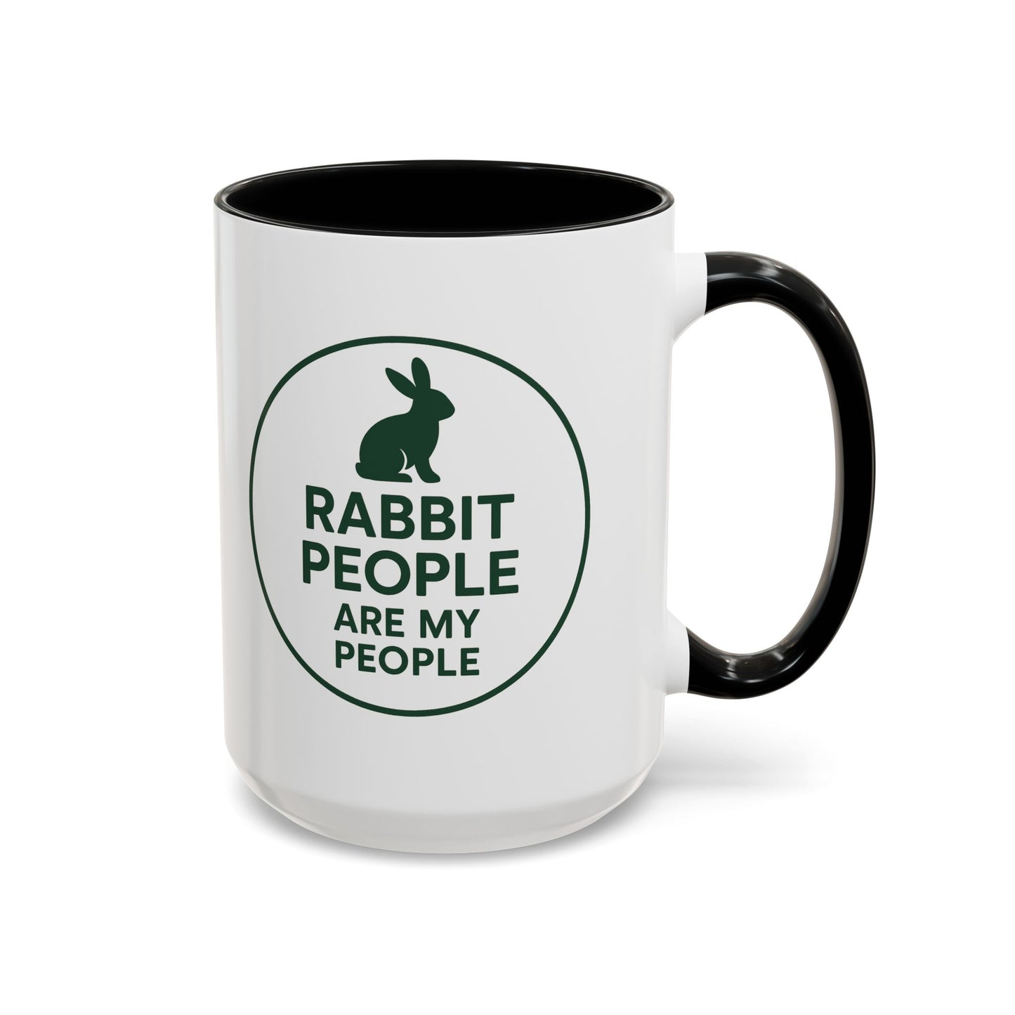 Rabbit People Are My People Ceramic Mug – Multiple Accent Colors Coffee Mug - Two Sizes: 11 oz & 15 oz