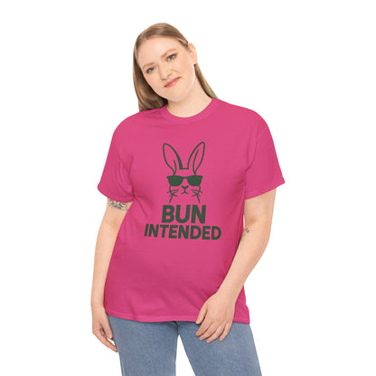 Bun Intended Rabbit in Sunglasses T-Shirt – Unisex Graphic Bunny Tee - Humorous Pun Shirt