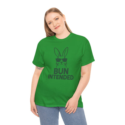 Bun Intended Rabbit in Sunglasses T-Shirt – Unisex Graphic Bunny Tee - Humorous Pun Shirt