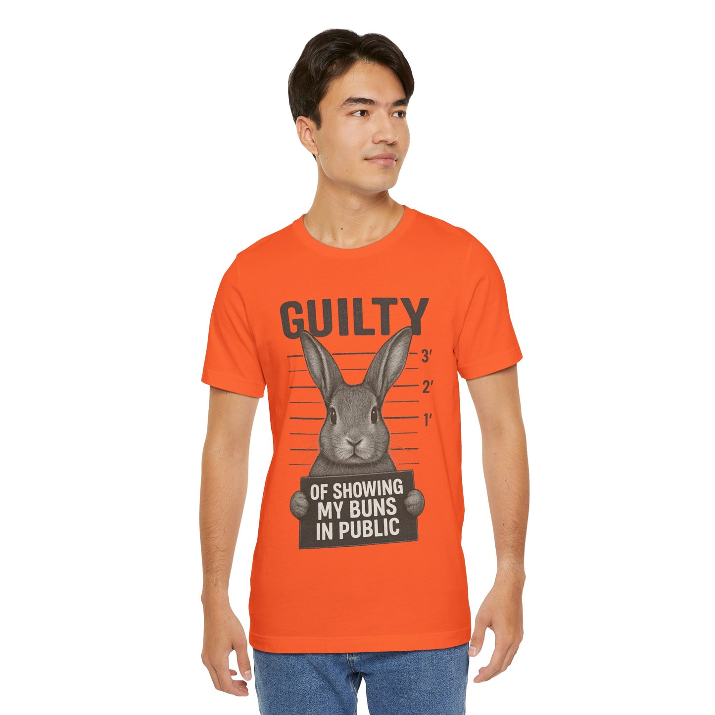 Guilty of Showing My Buns in Public Rabbit Exhibitor T-Shirt – Unisex Funny Bunny Graphic Tee - Quirky Gift for Animal Lovers