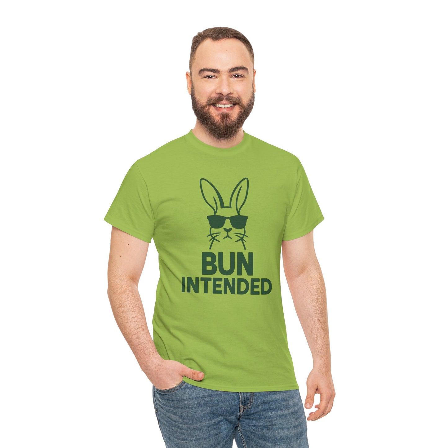 Bun Intended Rabbit in Sunglasses T-Shirt – Unisex Graphic Bunny Tee - Humorous Pun Shirt