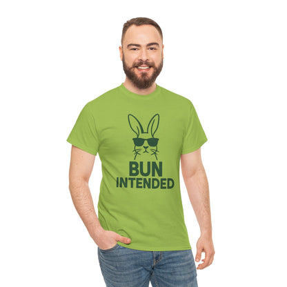 Bun Intended Rabbit in Sunglasses T-Shirt – Unisex Graphic Bunny Tee - Humorous Pun Shirt