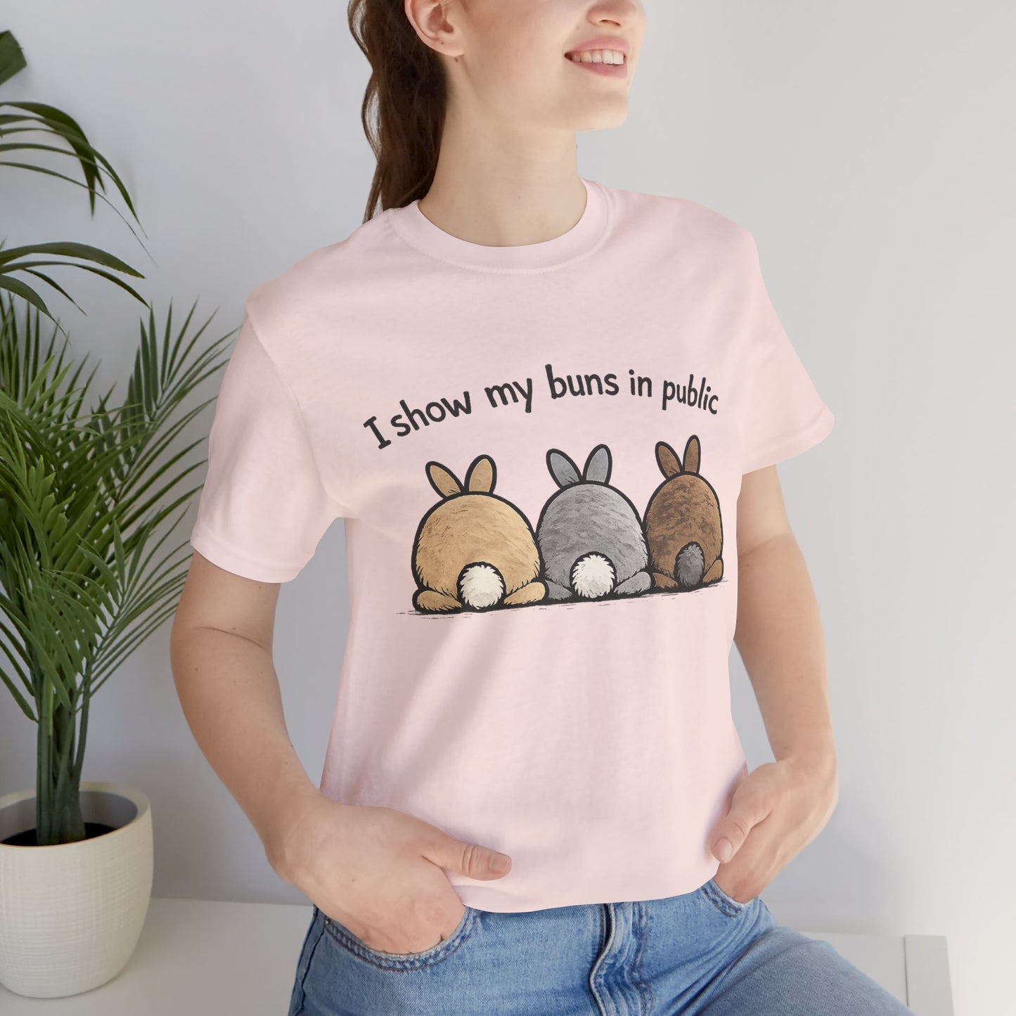 "I Show My Buns in Public" T-Shirt – Rabbit Show Exhibitor Tee | Funny Unisex Bunny Apparel