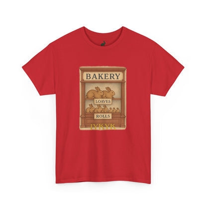 Loaves, Rolls & IYKYK – Bunny Bakery Tee - Unisex Short Sleeve - Vintage Bakery Shirt - Baking & Rabbit Lover Apparel