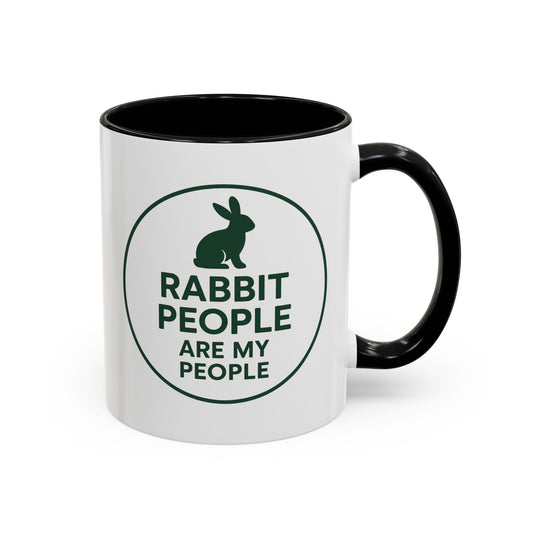 Rabbit People Are My People Ceramic Mug – Multiple Accent Colors Coffee Mug - Two Sizes: 11 oz & 15 oz