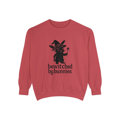 Bewitched by Bunnies Unisex Sweatshirt – Cozy Fall Rabbit Witch Pullover for Fall Festivities - Halloween Gift
