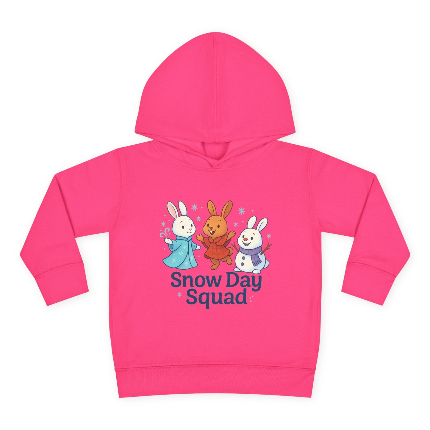 Snow Day Squad Toddler Hoodie – Winter Bunny Sweatshirt for Kids | Cozy Youth Rabbit Apparel | Cold Weather Buns