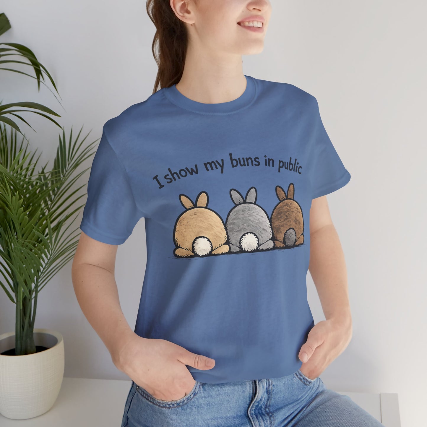 "I Show My Buns in Public" T-Shirt – Rabbit Show Exhibitor Tee | Funny Unisex Bunny Apparel