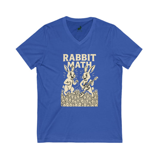 Rabbit Math – Rock & Roll Edition | Breeder Life Tee - Funny Bunny V-Neck Shirt