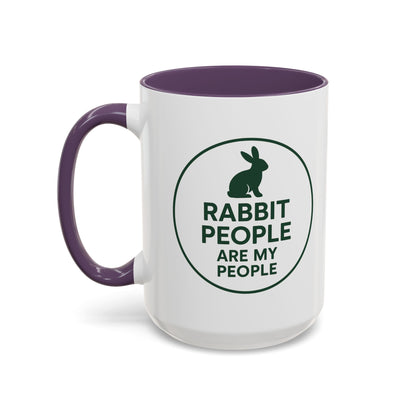 Rabbit People Are My People Ceramic Mug – Multiple Accent Colors Coffee Mug - Two Sizes: 11 oz & 15 oz