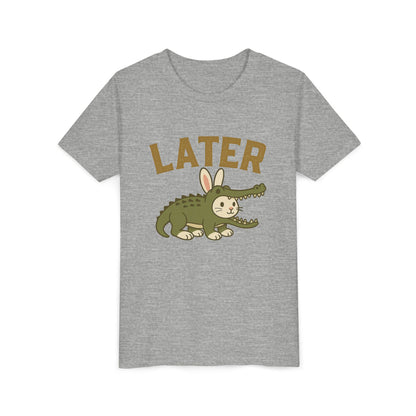 Later Gator Bunny Tee – Cute Youth Short Sleeve - Kids Rabbit T-Shirt - Funny Graphic Children's Shirt