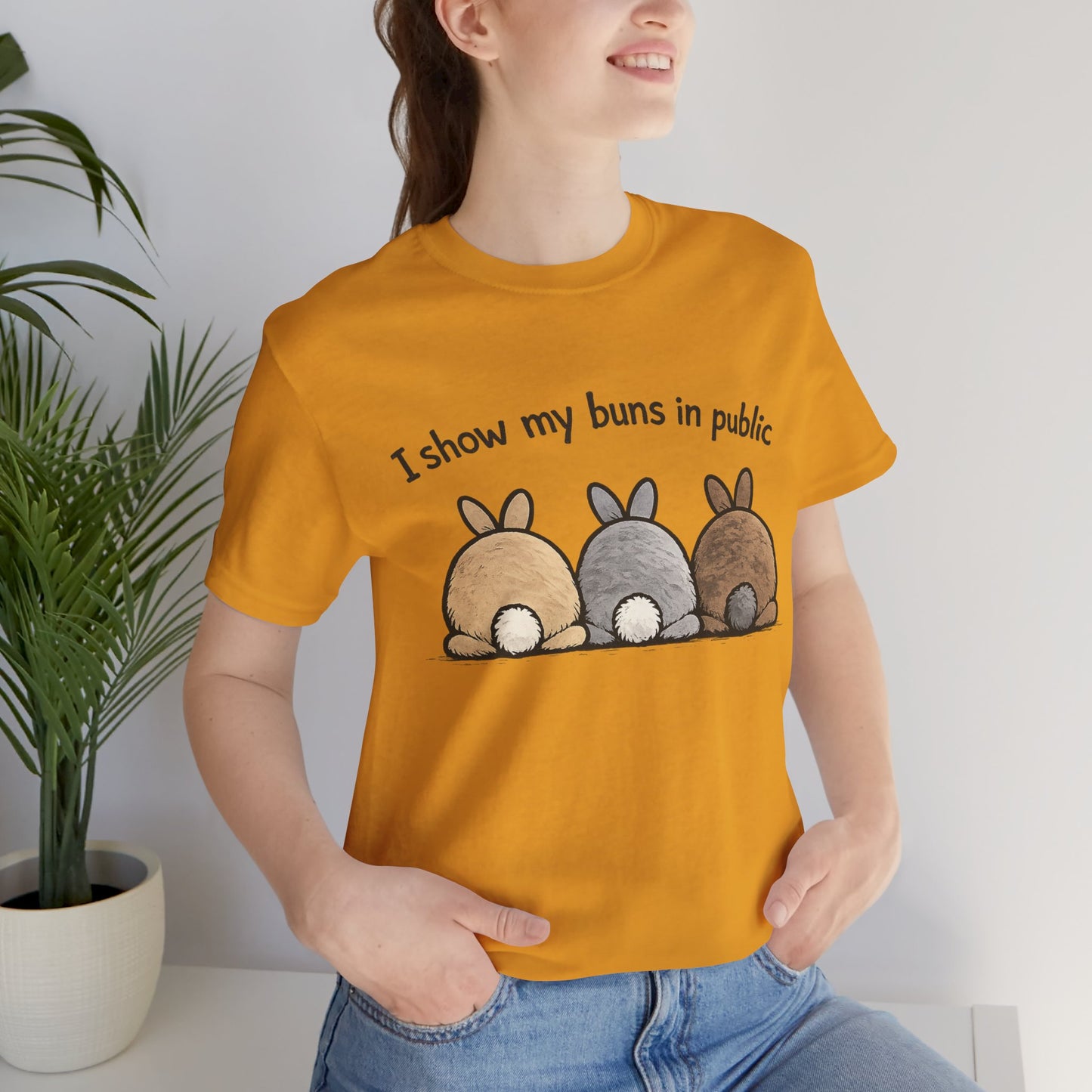 "I Show My Buns in Public" T-Shirt – Rabbit Show Exhibitor Tee | Funny Unisex Bunny Apparel